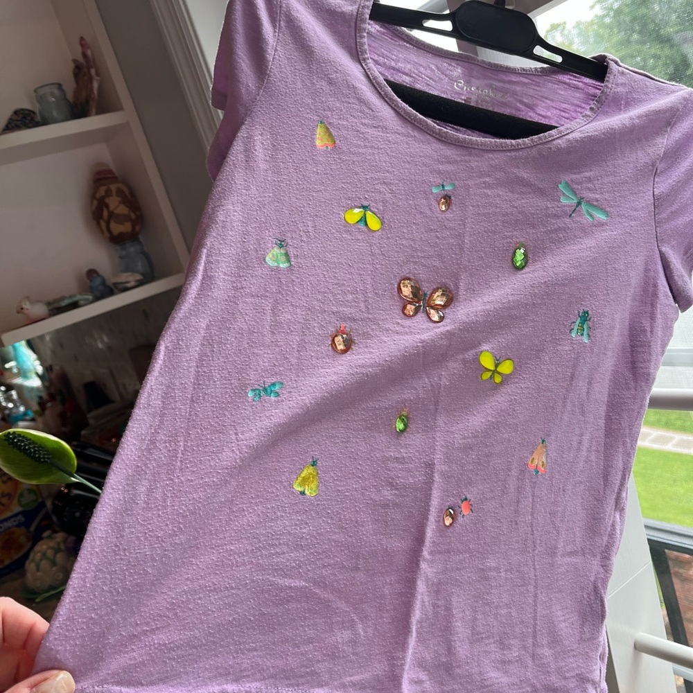Cherokee Purple Short Sleeve Tee with Embellishments